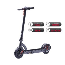 10inch Electric Scooter 36V 10H 350W For Adults Foldable Commuting Escooter, Max Speed 12.5mph & Range 25 Miles, 220Lbs Max Load (Color: Black)