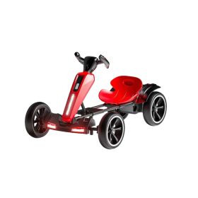 12V Electric Kids Pedal Go Kart, Folder Go Kart, Outdoor Ride On Toy With Adjustable Seat, 4 Non-Slip EVA Wheels For Boys And Girls For Age 3-8 Y (Color: Red)