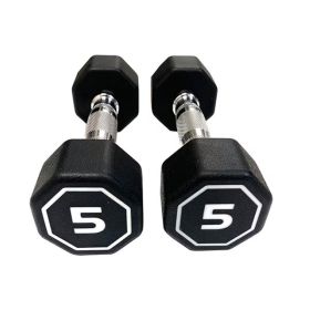 Octagon Dumbbell for Commercial & Household Fitness Usage (Color: Black, Weights Available: 5LB)